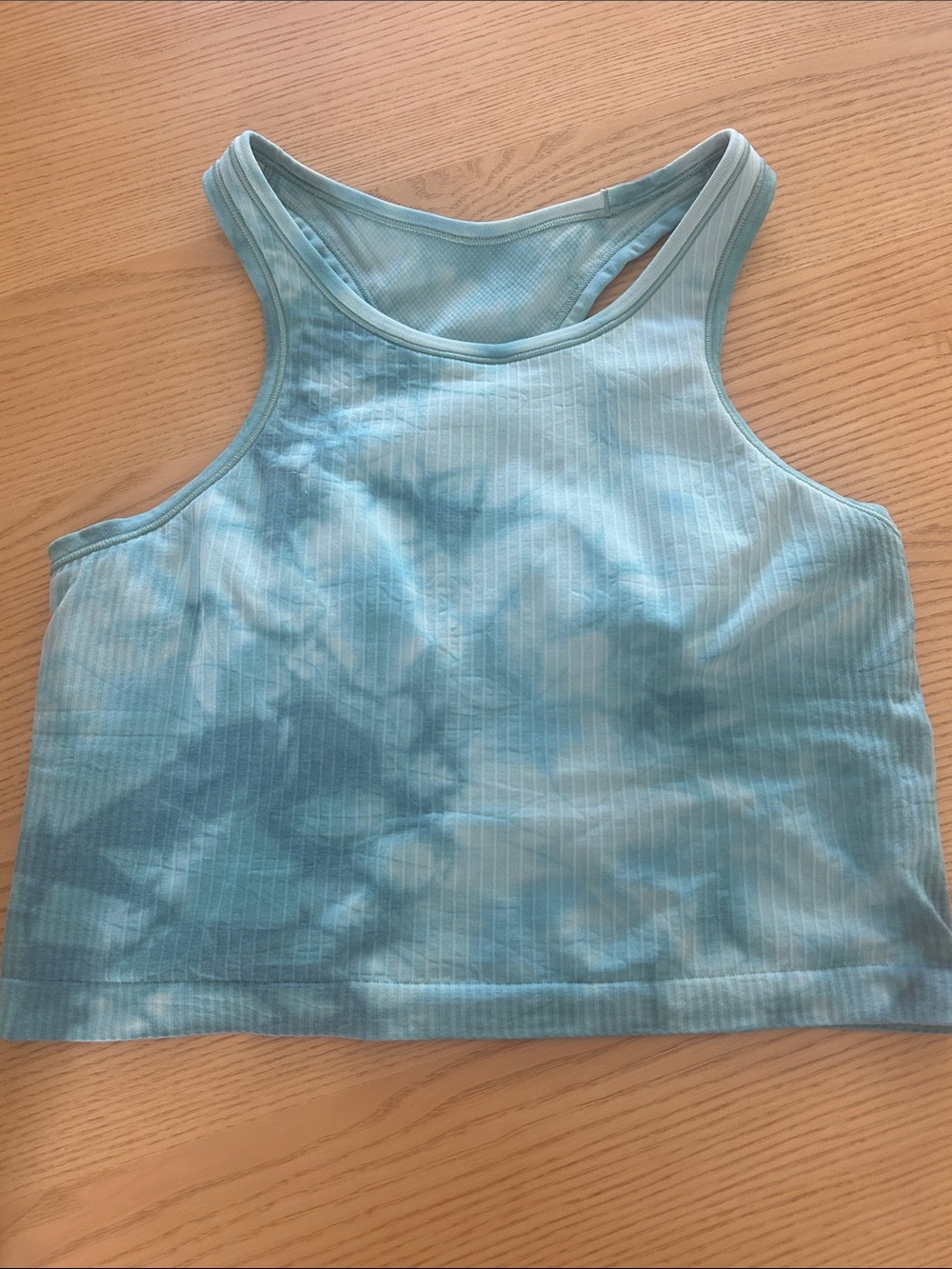 Lululemon Blue Tie Dye Ribbed Racerback Crop